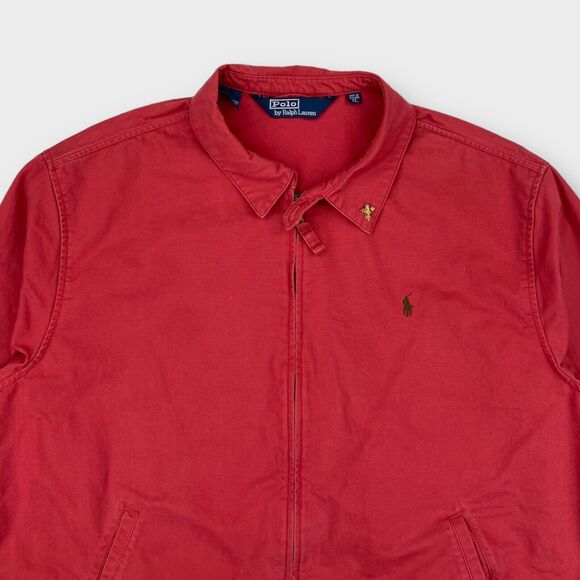 VINTAGE Polo Ralph Lauren Jacket Mens Extra Large Red Bomber Full Zip Canvas - Picture 3 of 16